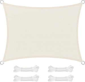 Voile d'ombrage en polyéthylène Haute densité 3 x 4 Solaire, Protection UV, l'air, perméable à l'eau, Beige