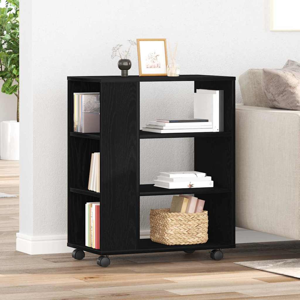 Buffet 6 Tiroirs En Bois D'ingénierie - Meuble De Rangement Moderne Noir - 50x34x96 Cm - Pour Salon, Chambre, Bureau - 8