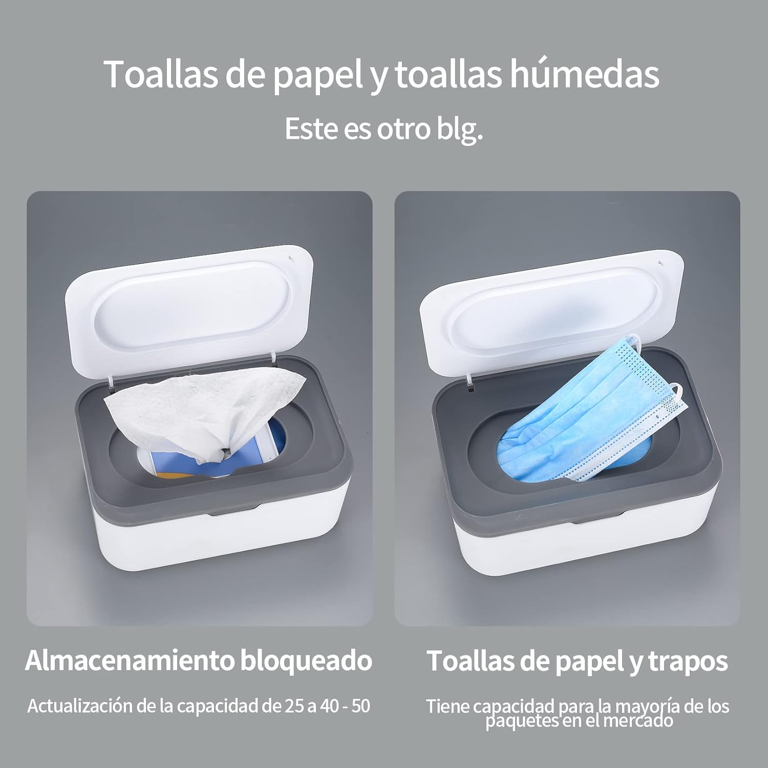 (Szary) Pudełko na chusteczki z pokrywką, pudełko na chusteczki przeciwpyłowe, uchwyt na chusteczki, pudełko na papier toaletowy, pudełko na serwetki - 4