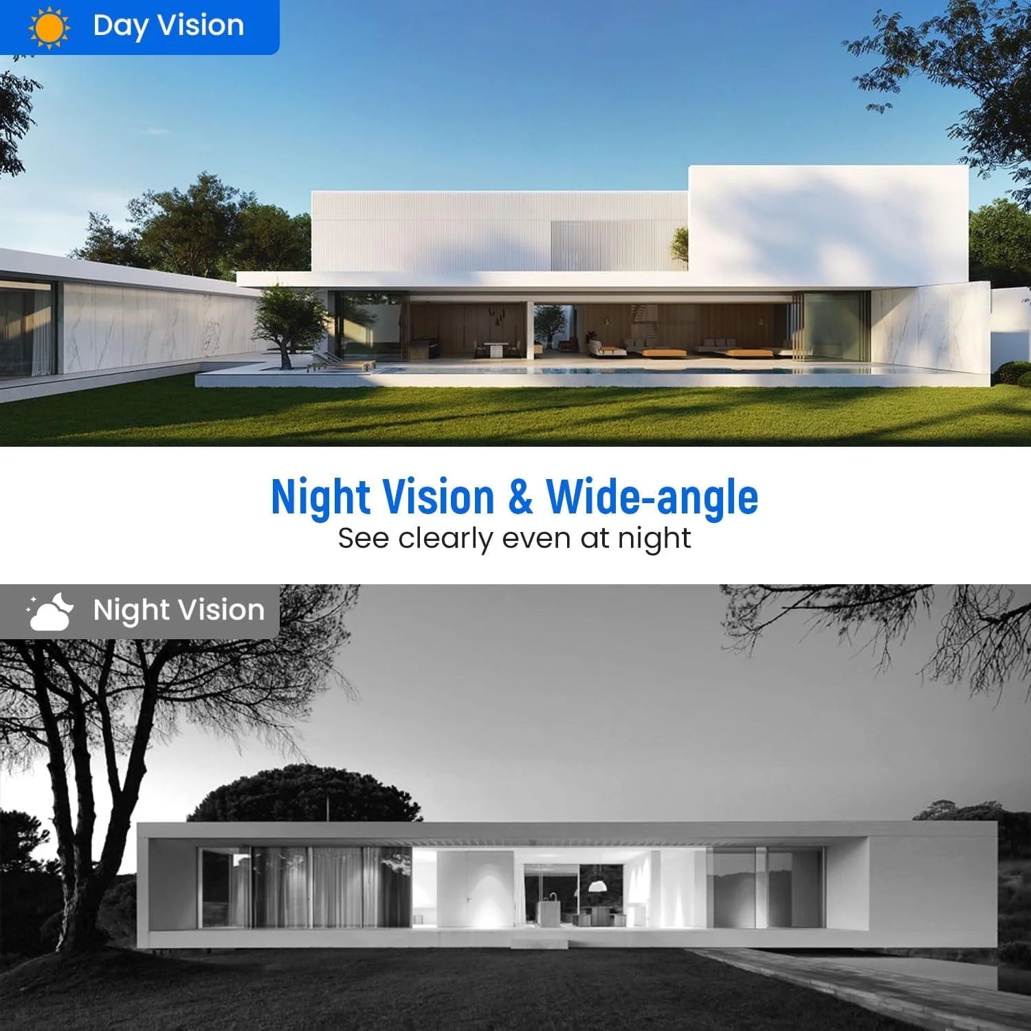 Sonnette vidéo sans fil Wi-Fi avec vision nocturne, alarme, communication bidirectionnelle, détection de mouvement par IA et stockage cloud (beige) - 5