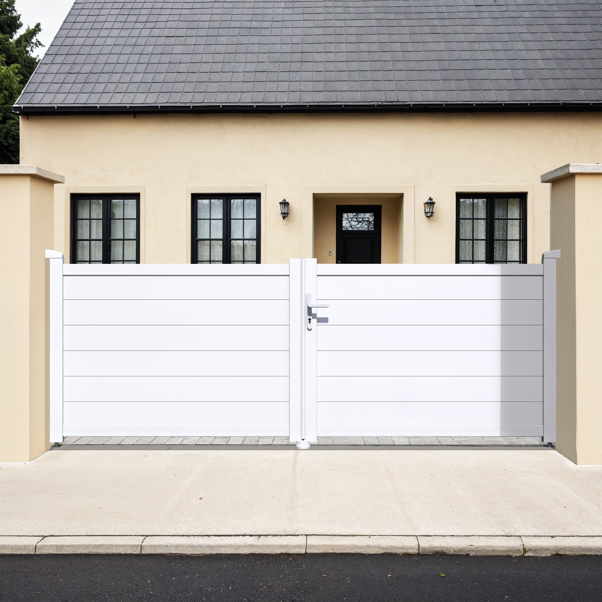 Brama aluminiowa dwuskrzydłowa 4m EIGER 400B115 Biała