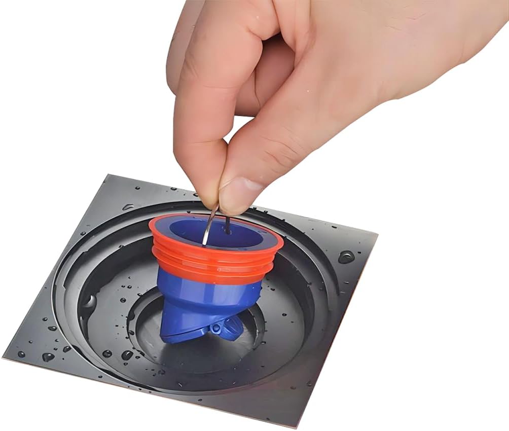 Caniveau de douche anti-odeurs 2 pièces - Siphon de sol en silicone, anti-refoulement - Noyau universel anti-odeurs 50 tubes 40 tubes - 2