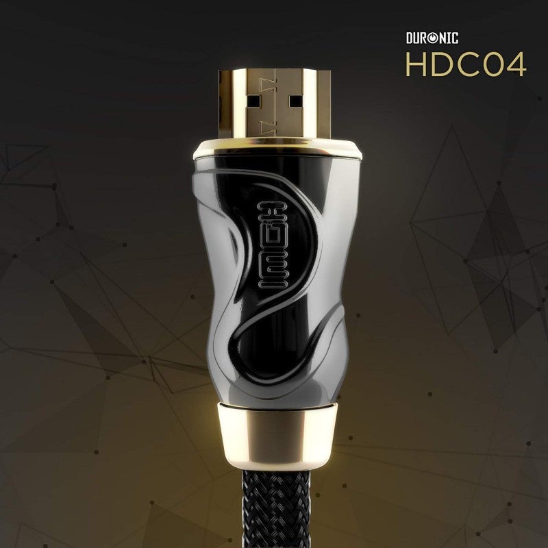 HDC04 Câble HDMI dernière génération 2.0 - 1,5 m - Tête en métal et Connecteurs en plaqué or 24K - Permet la Transmission Rapide de Signal - Ethernet - 9