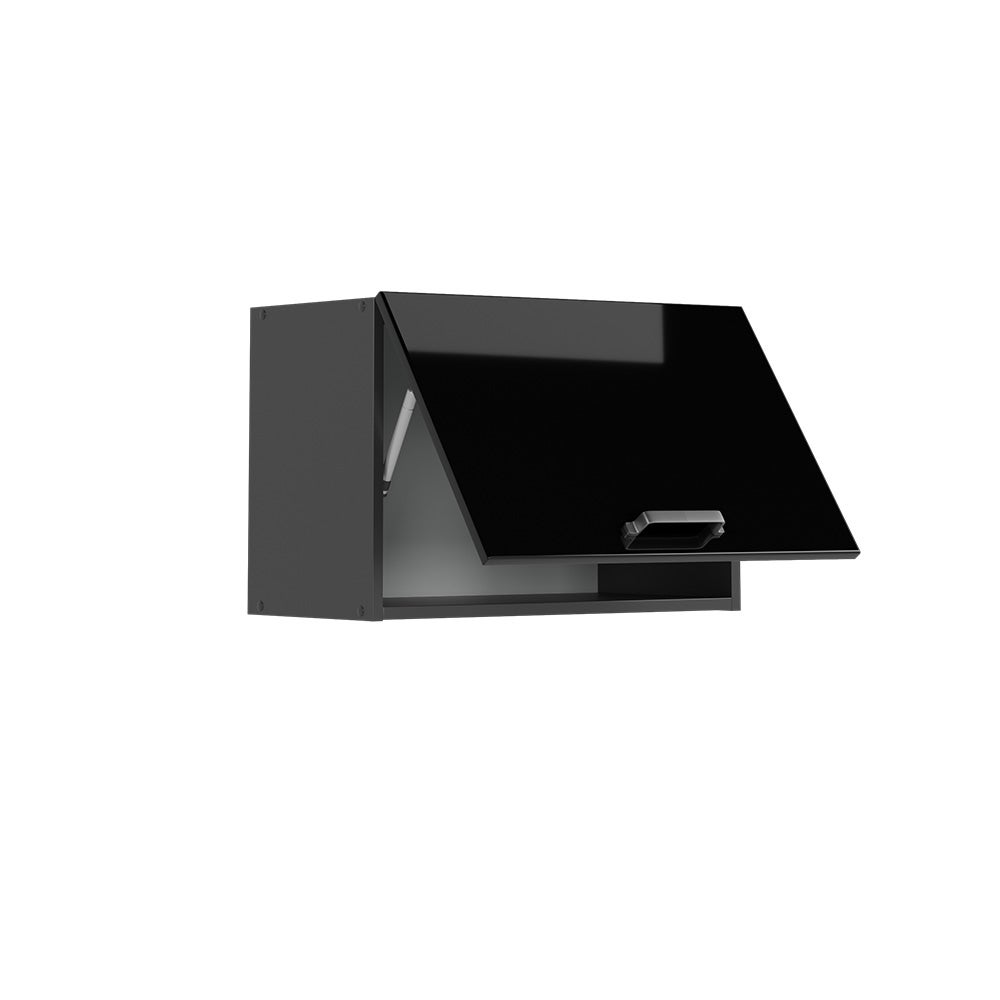 Vicco Elément haut de cuisine R-Line, Noir Haute brillance, 60cm Plat - 4