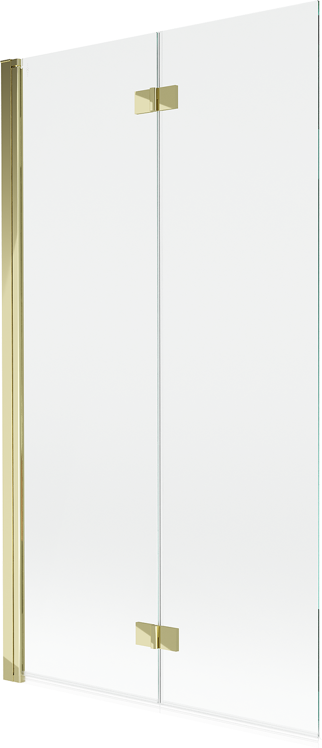 Mexen Mist parawan nawannowy 2-skrzydłowy lewy 100 x 150 cm, transparent, złoty - 8A9-100-002-50-00-L