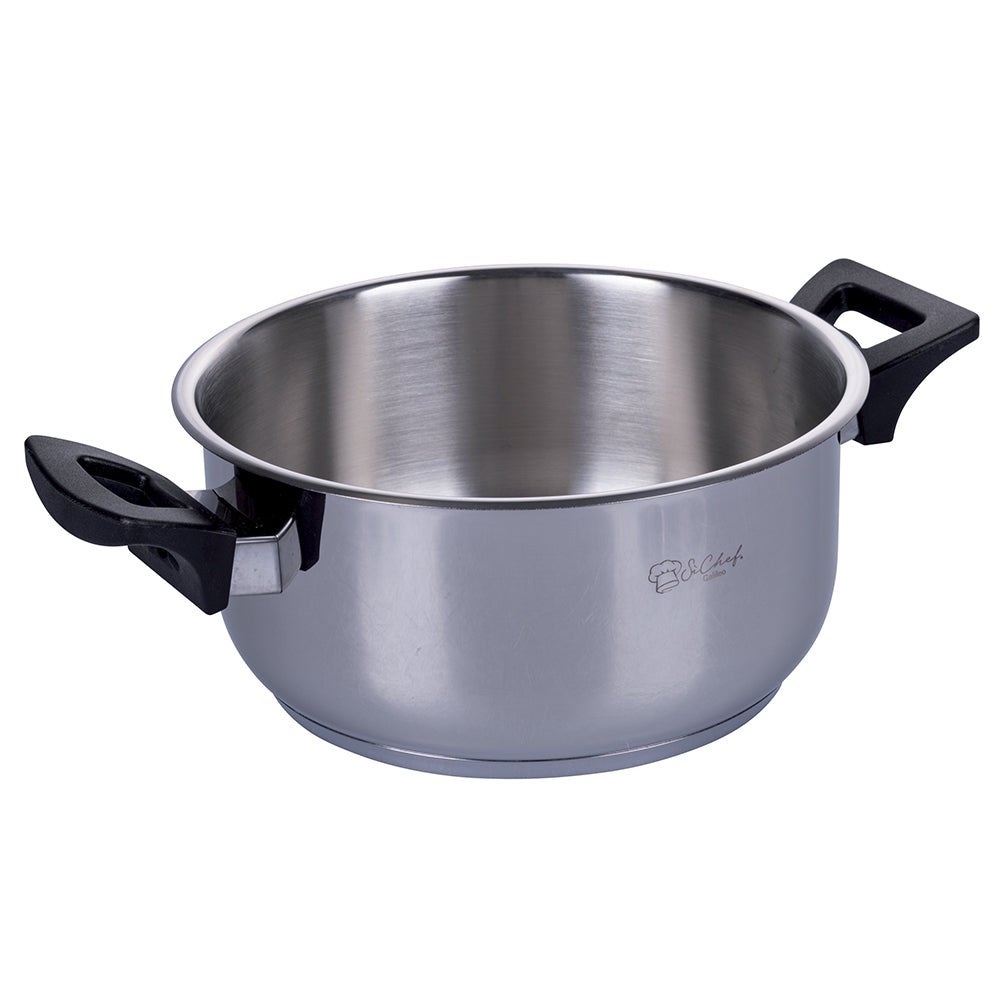 Casserole en acier inoxydable 18/10 avec triple fond pour induction SìChef Dimensions Ø 22xh11