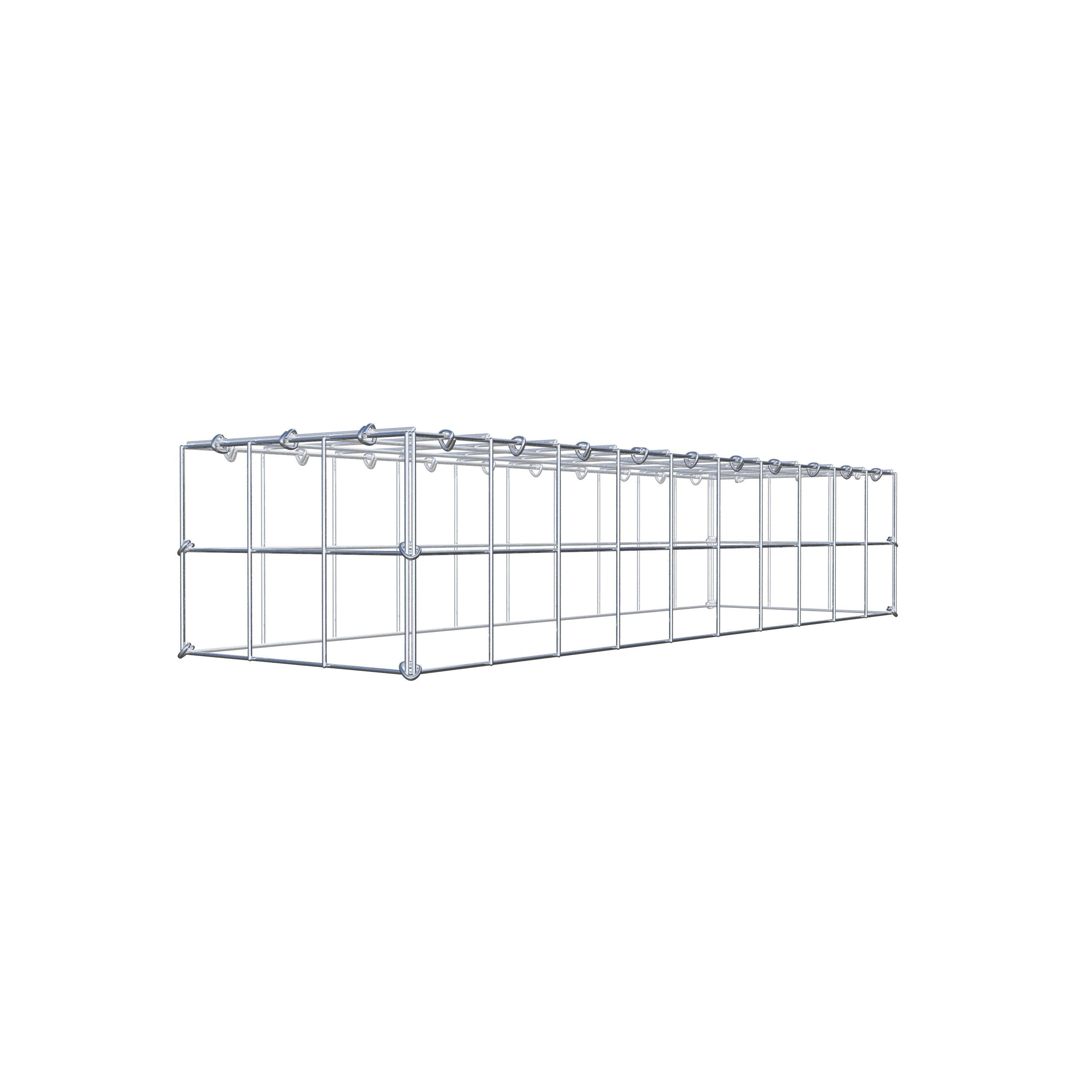 Gavión para apilar en acero galvanizado 100x20x30cm (LxAxP), malla 10 x 10cm, Anillo en C, sin rejilla inferior - 6