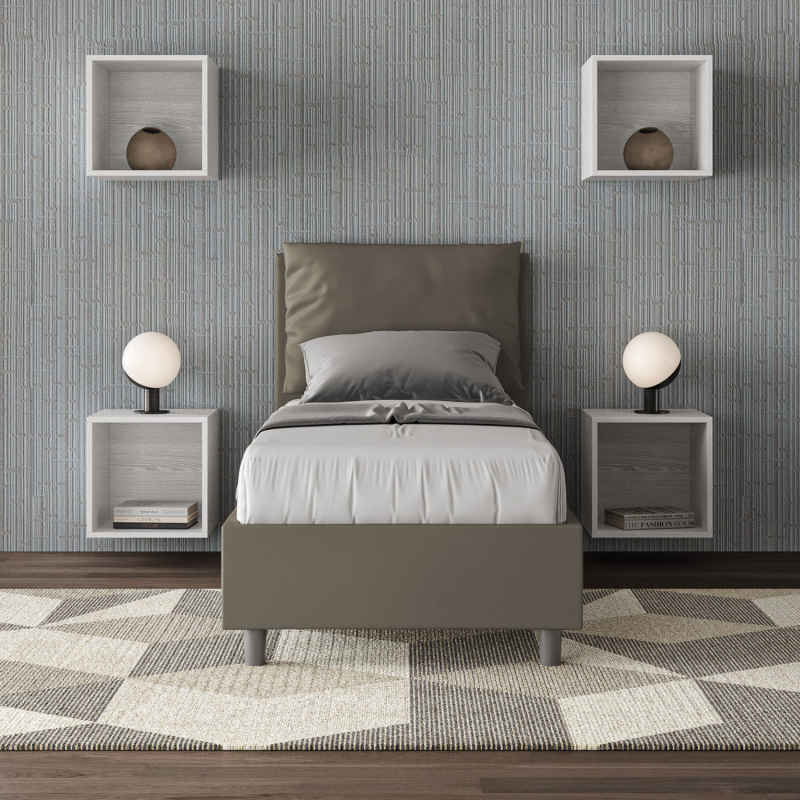 Lit 1 place Antea 80x200 avec sommier cappuccino - 2