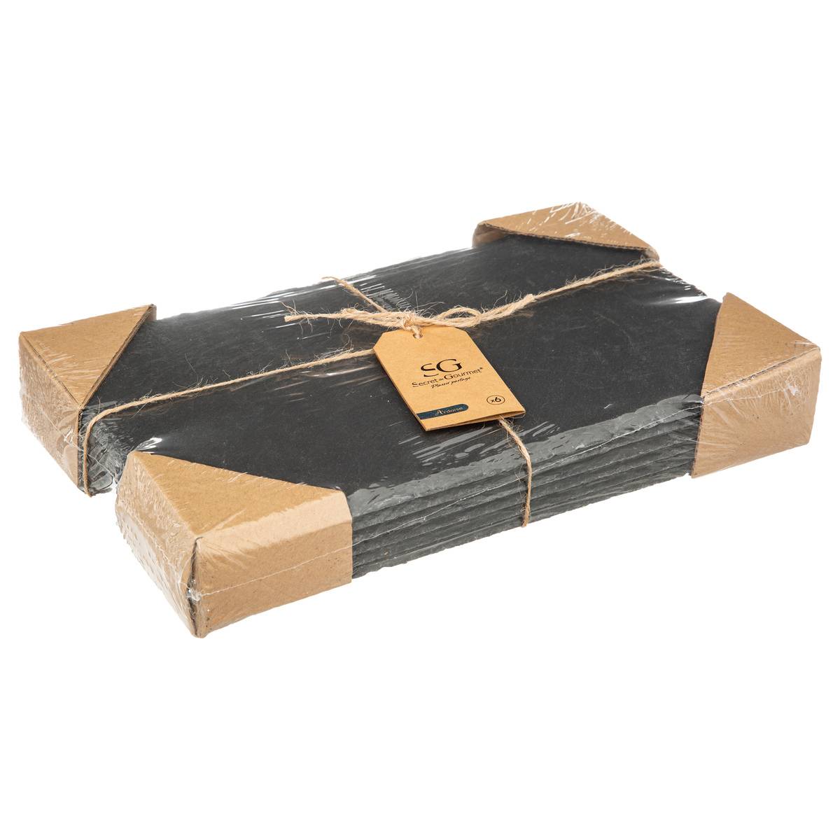 Secret de Gourmet - Set di 6 piatti in ardesia 18x30cm - 3