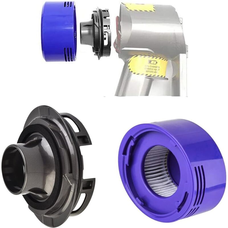 Enowelir Capac motor spate și kit filtru spate pentru accesorii aspirator Dyson V7 V8, pentru kit de conversie filtru Hepa
