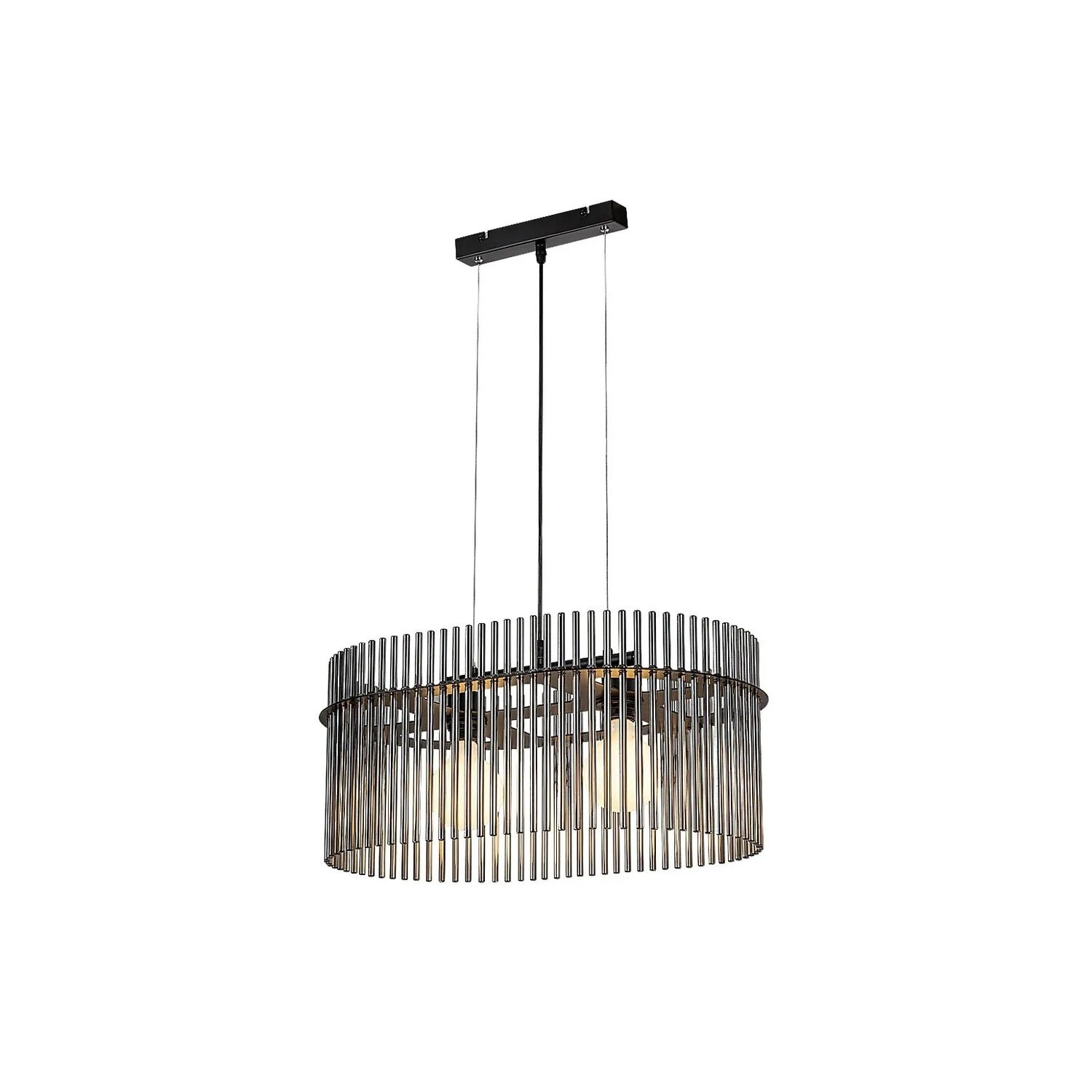 Lampa wisząca INESA czarna matowa 2xE27x40W szkło wym:150x60x26cm IP20 Rabalux