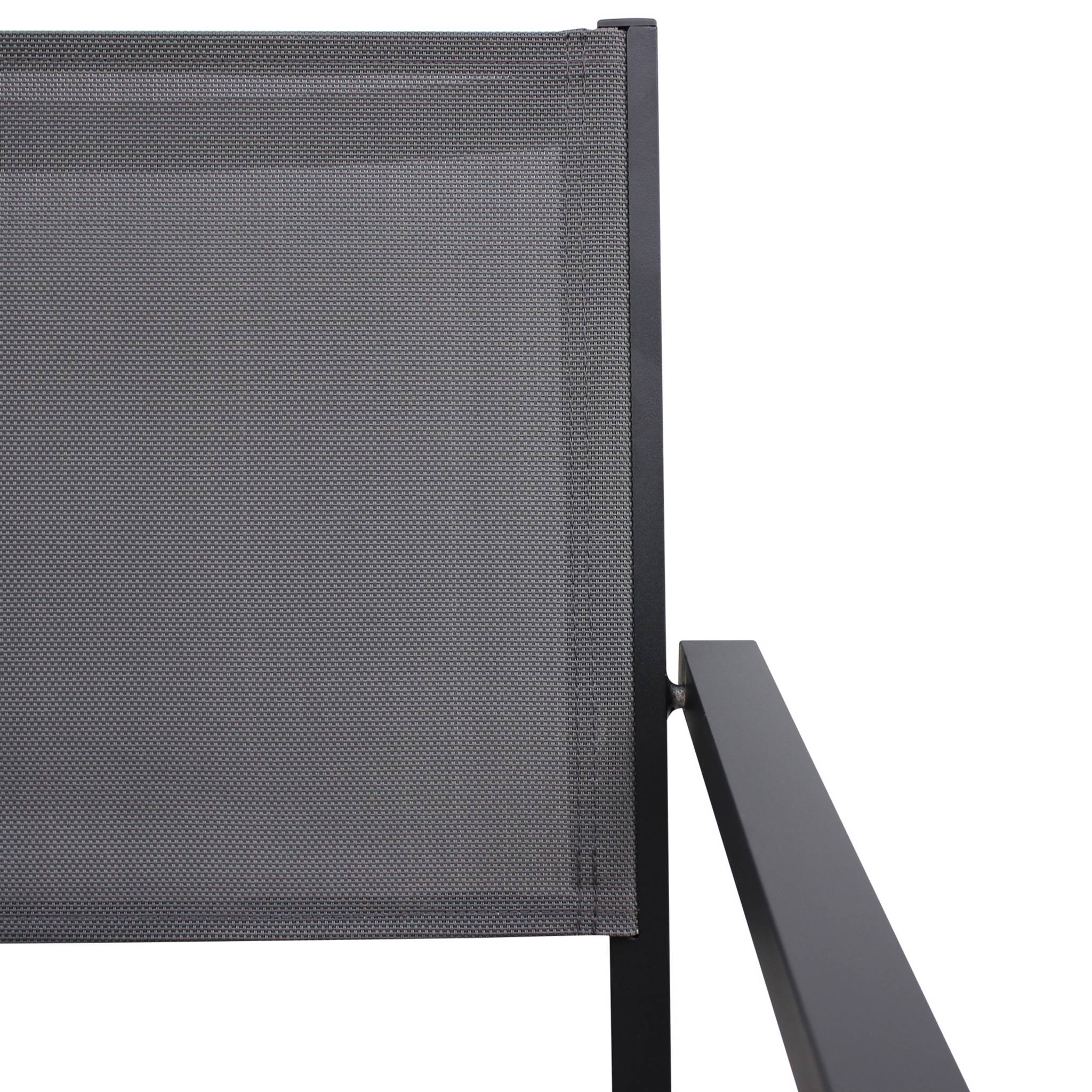 Table de jardin aluminium + 8 assises - Capua 180cm - Anthracite. gris - 8 places - 1 grande table rectangulaire. 8 - 6