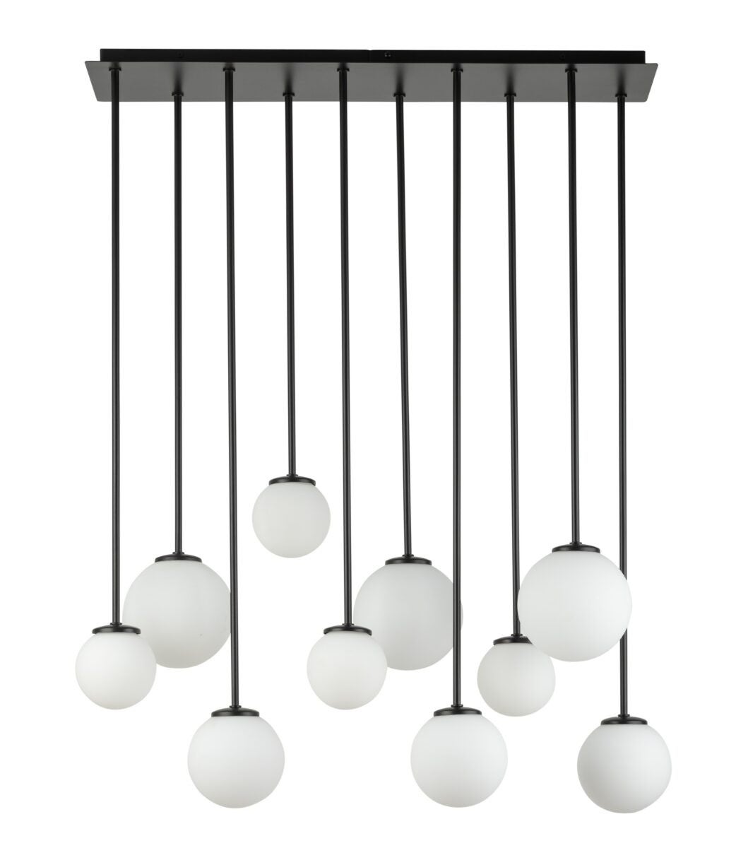 Lampa wisząca Tulia czarno-biała 10xG9x12W dekoracyjna wym: 90 x 75 x 19 cm szkło SIGMA