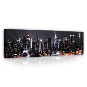 Tableau Toile New York 130 X 80 Cm - Impression Numérique Sur Toile, Prêt à Accrocher - Marque Visario