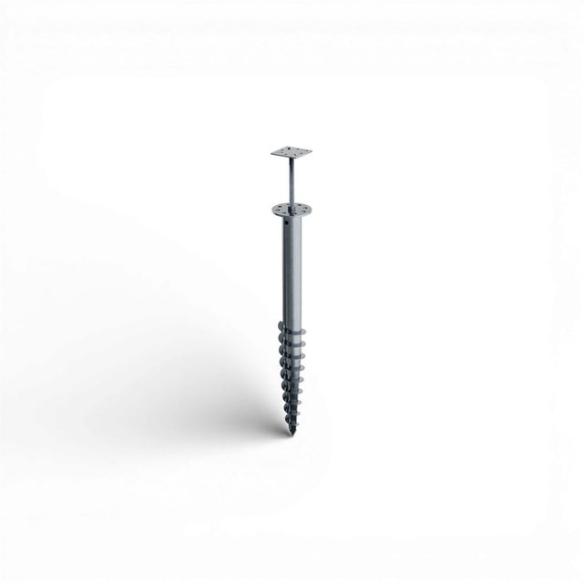 Vis de Fondation SPIRAL - Pour Clôture - Hauteur : 80 cm - Fixation Sans Beton - Support plat inclus