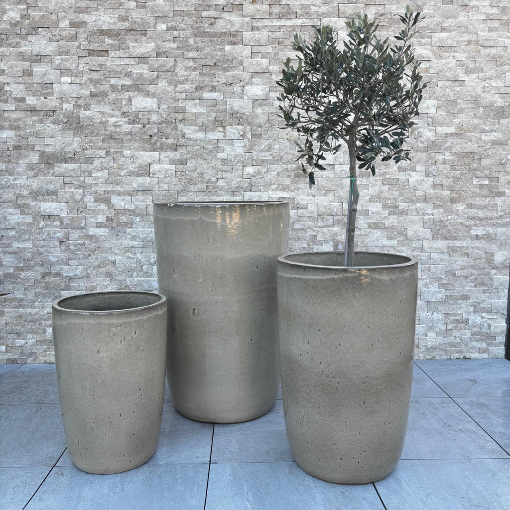 Pot grande taille d'extérieur EIFFEL 65x100cm bronze sablé, fait main en terre cuite émaillée, résistant au gel - 2