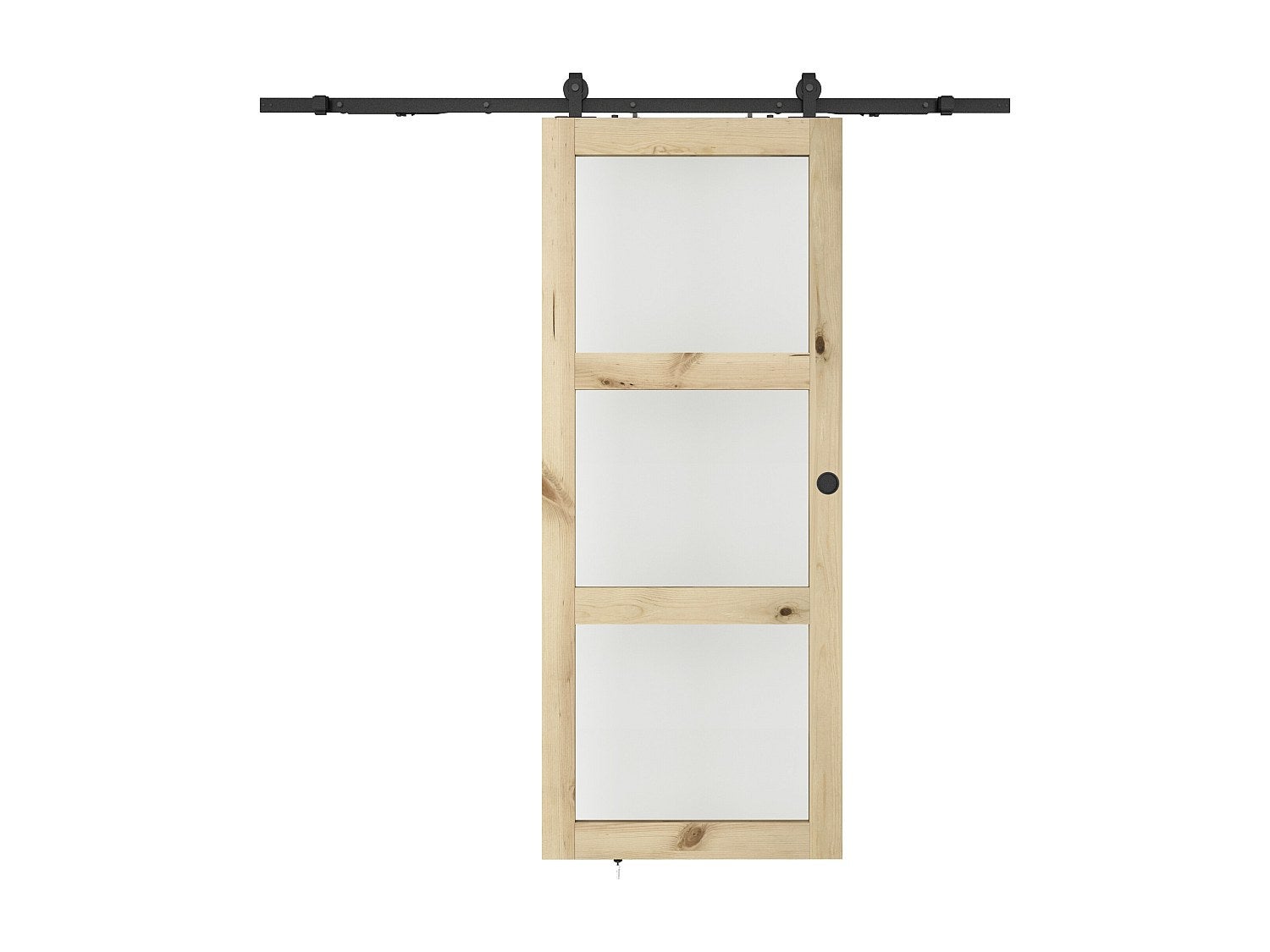 Drzwi przesuwne naścienne z drewna i szkła hartowanego - 3 okna - wys. 205 x szer. 63 cm - ACOSTA II - 2