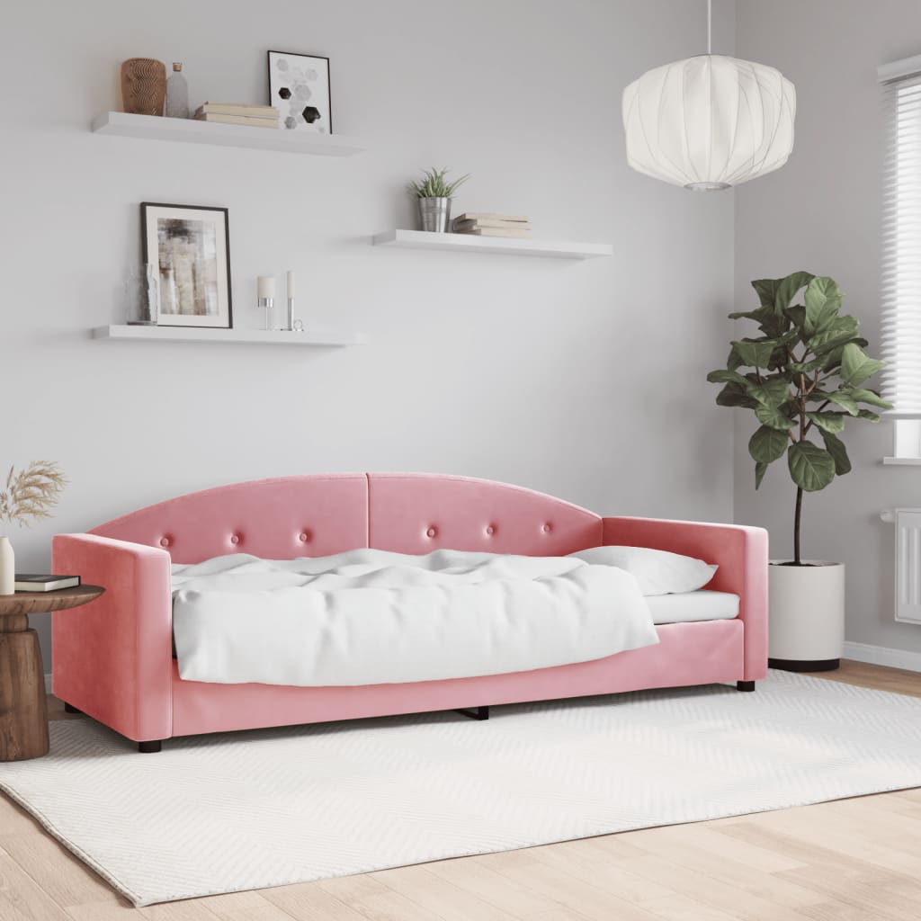 Maison exclusive - sofá cama sin colchón terciopelo rosa 80x200 cm