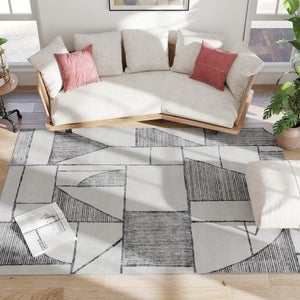 HOMCOM Tappeto Bohemien Antiscivolo 230x160 Cm – Morbido Cashmere Sintetico, Lavabile, Marrone Con Motivi Floreali
