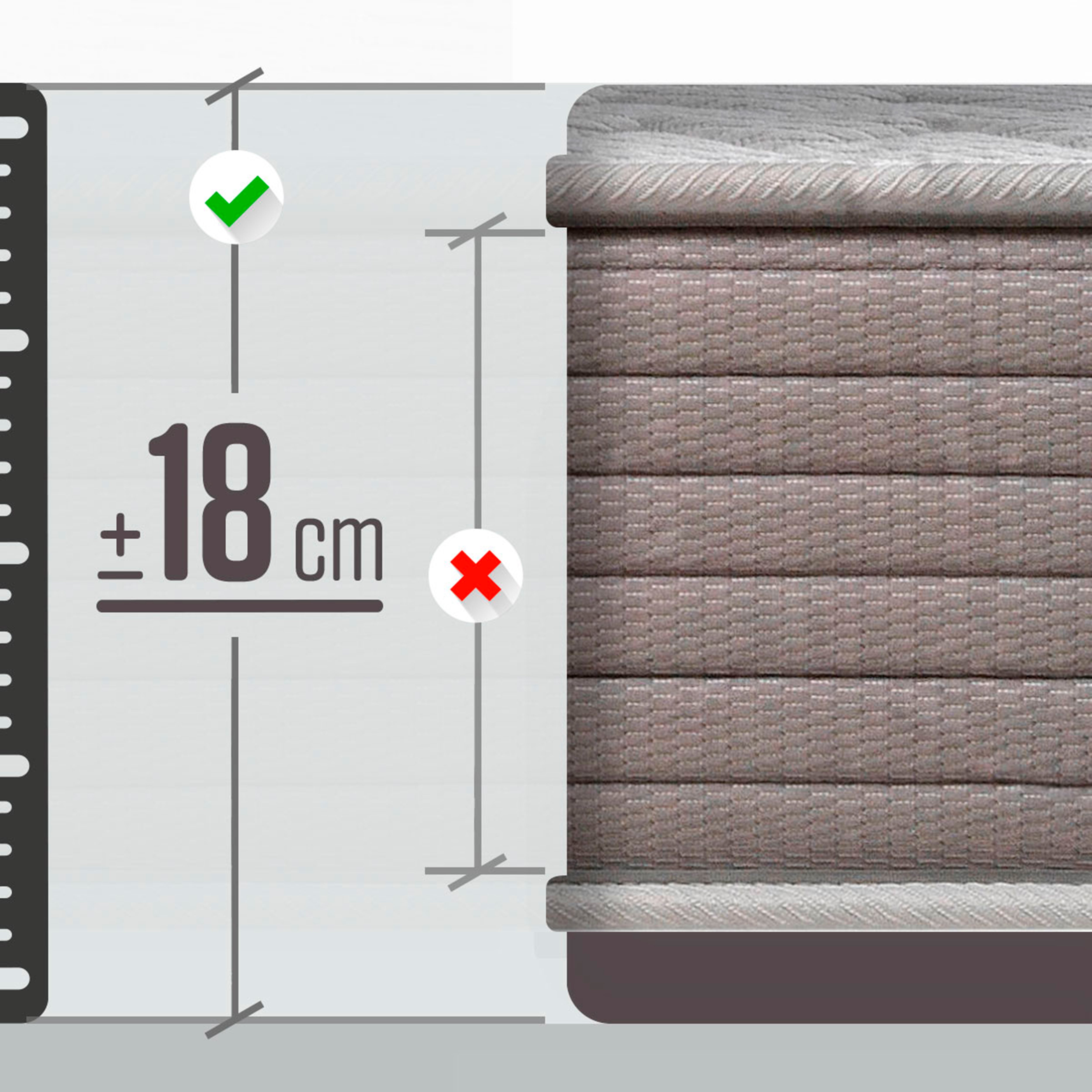 Colchão viscoelástico 105x190cm | ROYAL SLEEP Xfresh Plus | Viscoelástico | 18 cm | Firmeza Média - 8