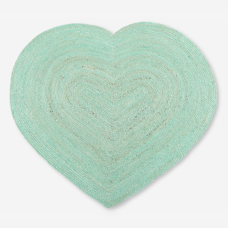 Podkładka stołowa z juty serce 45x55 cm | Ręcznie wykonana, kolor turkusowy