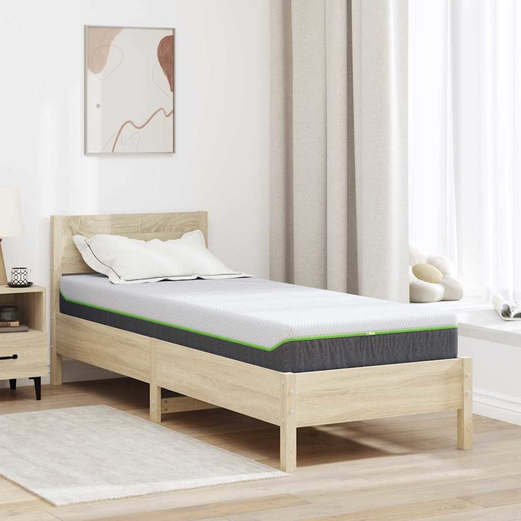 Materac Biały i szary 80 x 200 cm Tkanina żakardowa vidaXL