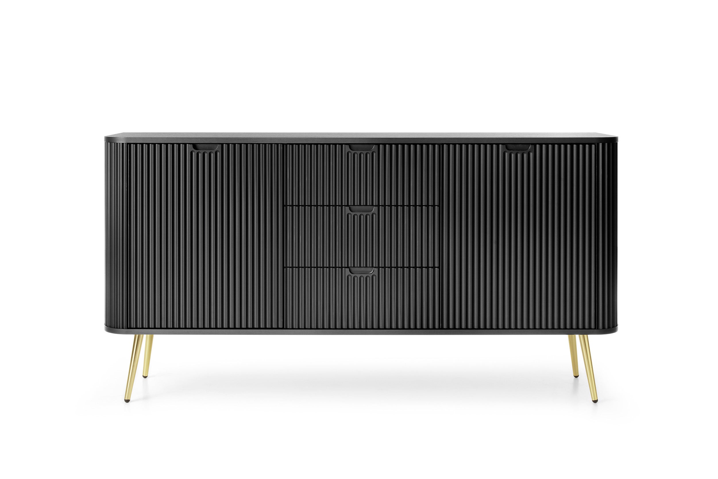 Czarna komoda, złote nogi, 168 x 87 x 39 cm - 2
