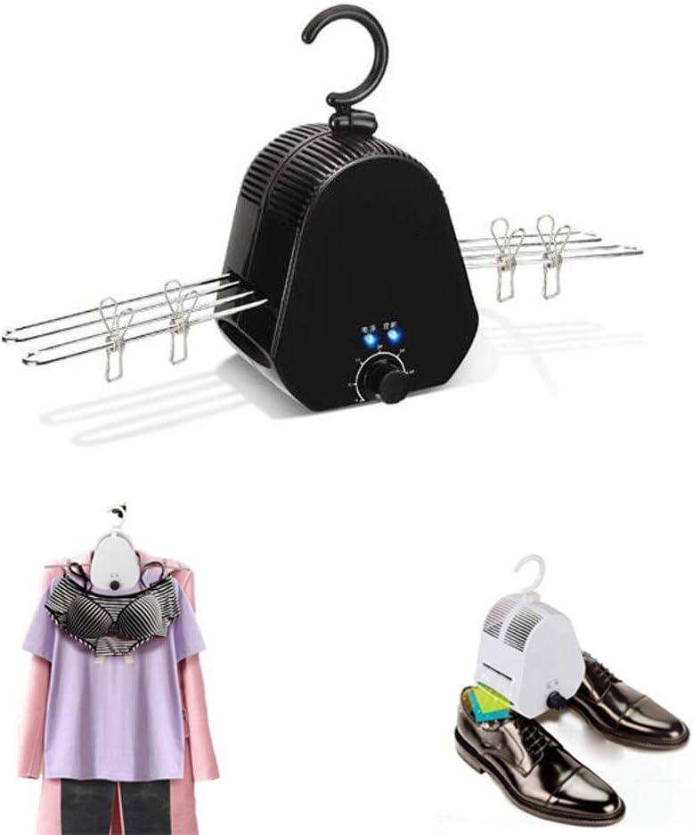 Przenośna, podgrzewana suszarka do ubrań, mini elektryczna suszarka do ubrań i butów, idealna do podróży samochodem, czarna
