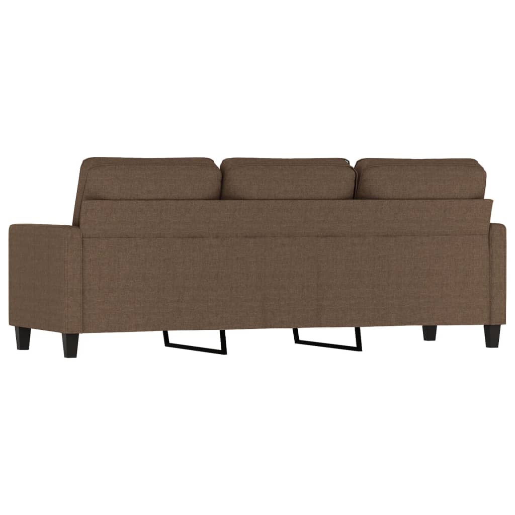 vidaXL Canapé à 3 places Marron 180 cm Tissu - 4