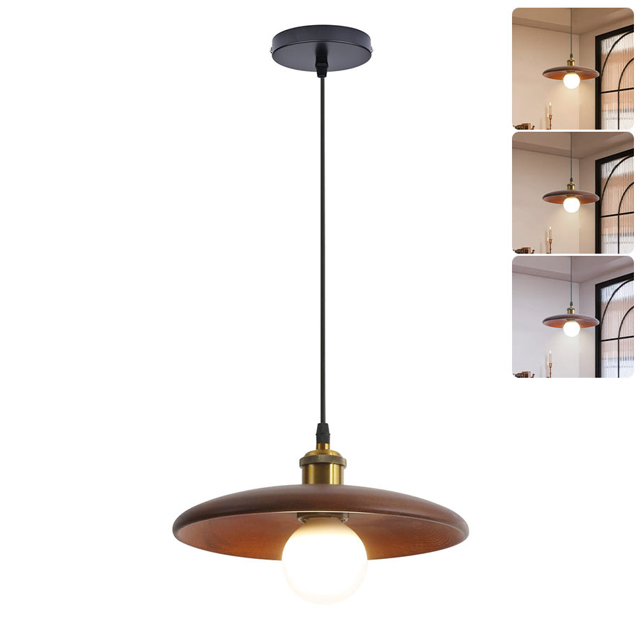 Lampa wisząca 35 cm, vintage z żarówką, plafon, lampka nocna, lampa nad wyspę, 3 regulowane temperatury barwowe, regulowana wysokość