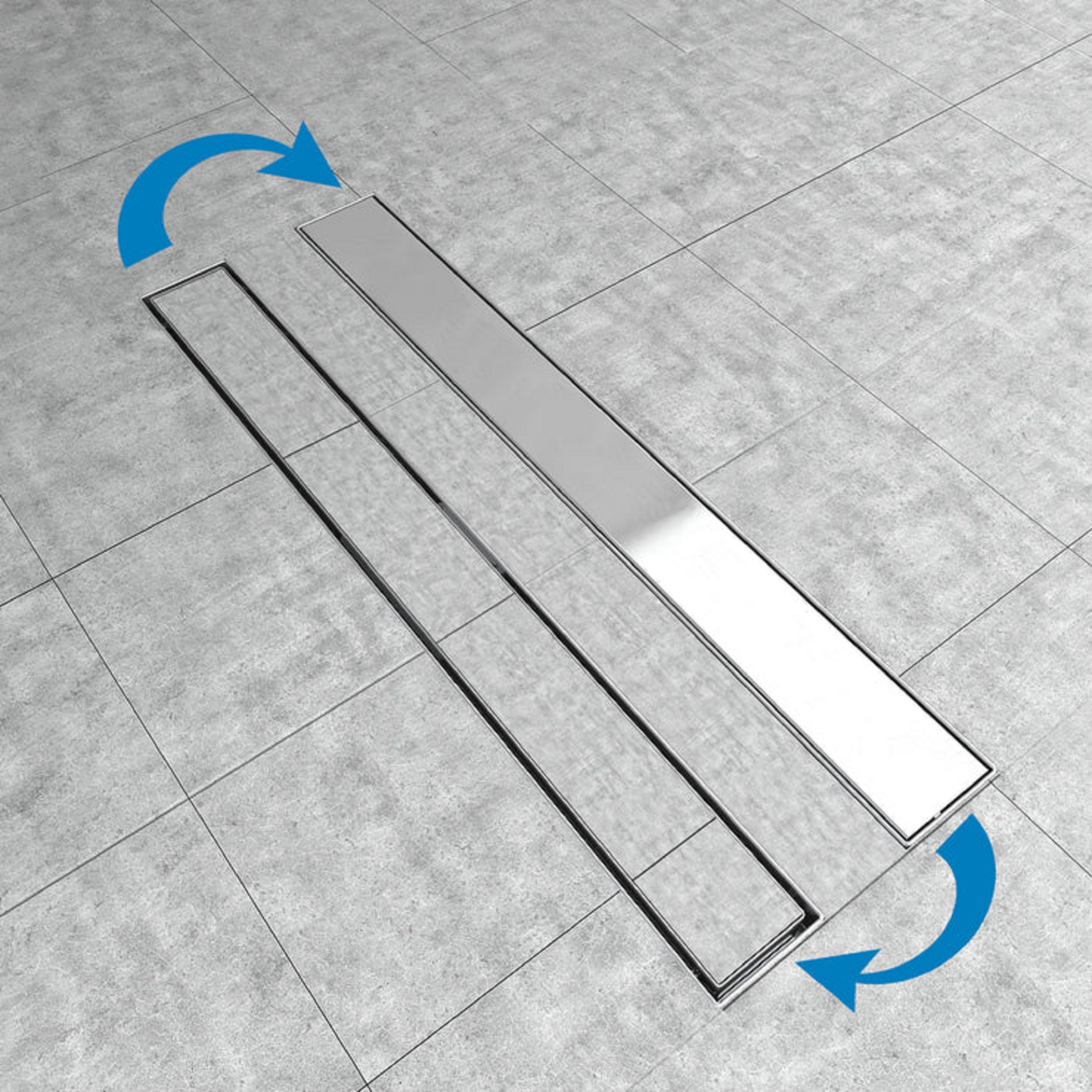 Canal para ducha italiana reversível cromado / para revestir com azulejos de 70 centímetros NOYON & THIEBAULT - 5