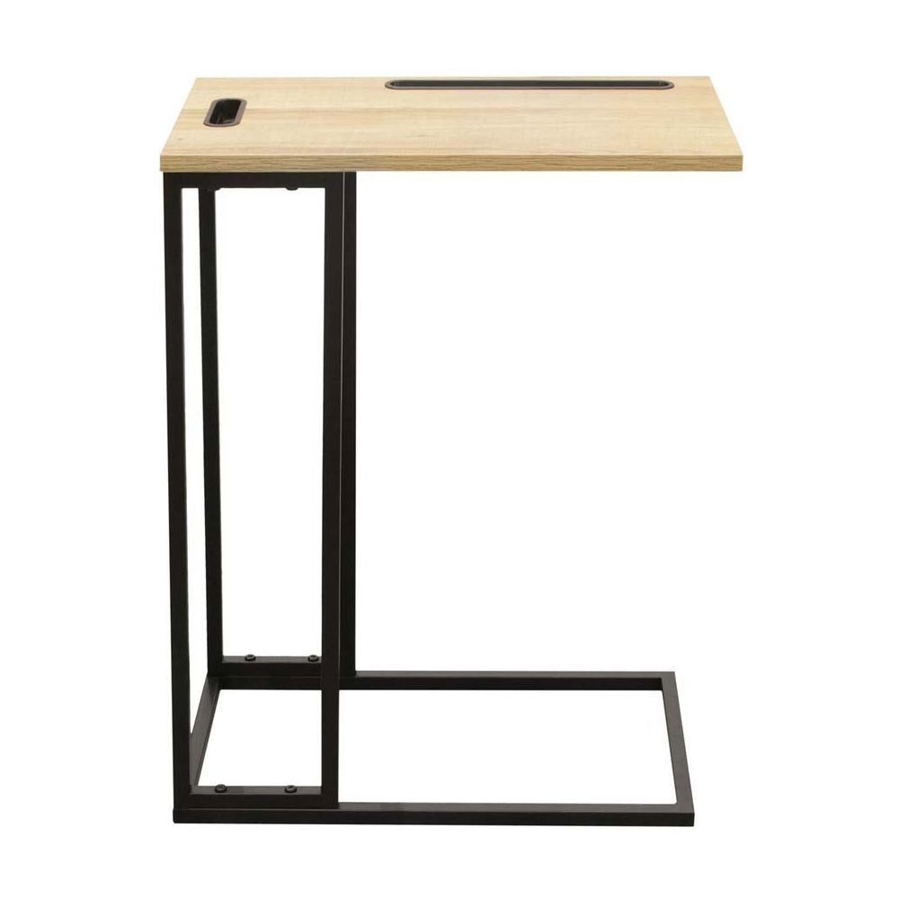 Table D'appoint - Home Deco Factory - Design Pratique - Marron Et Noir - H62,5 X L48 X P28 Cm - 7