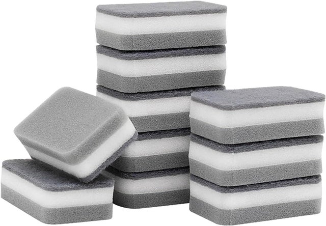 Paquete de 10 esponjas mágicas extra gruesas premium para limpiar manchas en terrazas, cocina, baño, pisos y paredes.