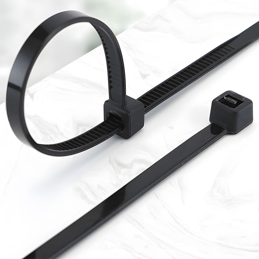 (100 pezzi per confezione) Fascette fermacavi in ​​plastica nera da 2,5 x 100 mm, fascette fermacavi in ​​nylon regolabili e autobloccanti - 5