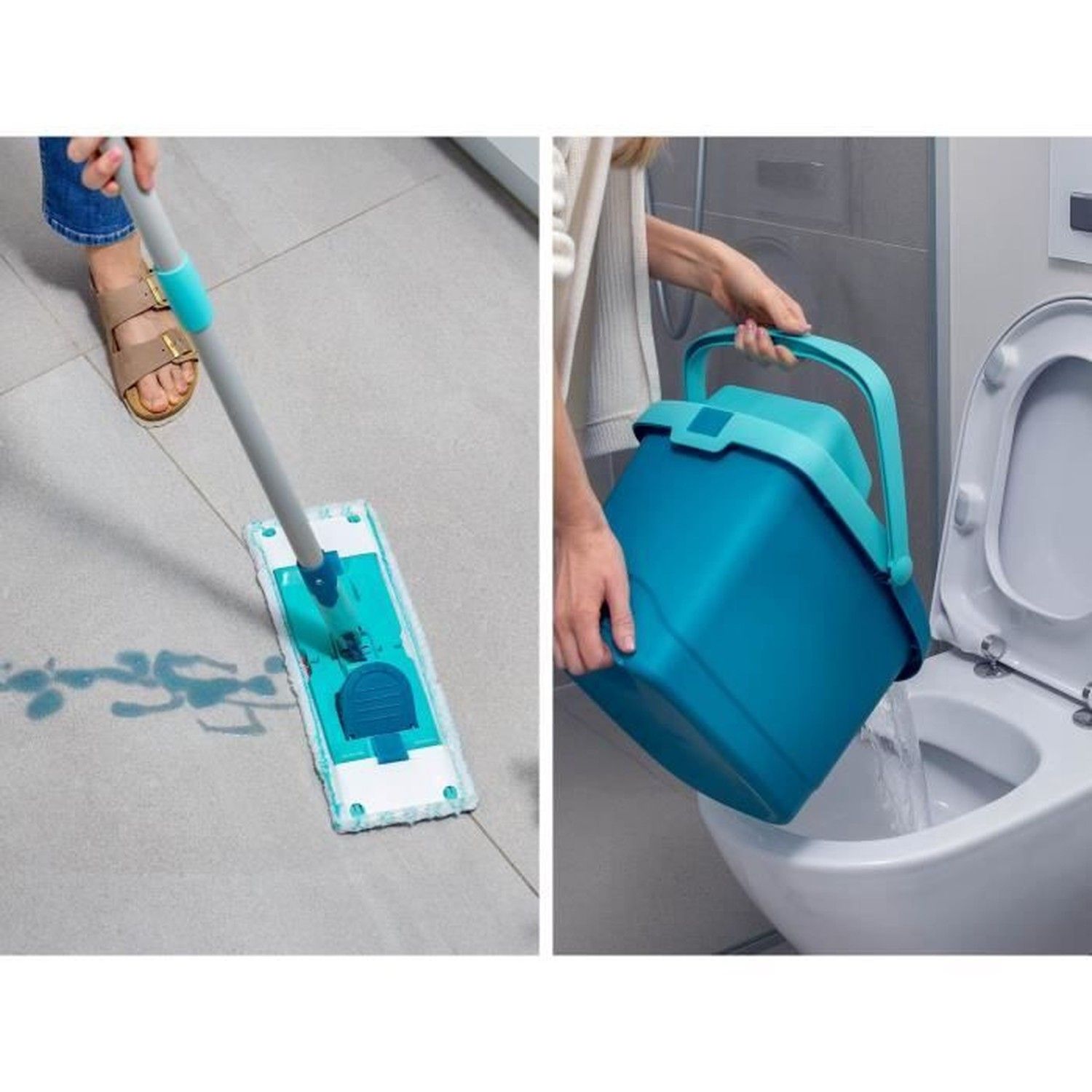 Set de nettoyage sol Power Clean 55510 Leifheit, balai serpillère seau essoreur 6 litres, balais serpillière 33 cm pratique - 5