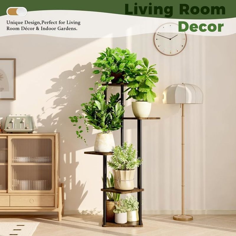 Étagère pour plantes,5 Niveaux Support Plantes Interieur,Multifonction Support Jardinière Décoratif pour Balcon,Salon,Bureau,Jardin - 6