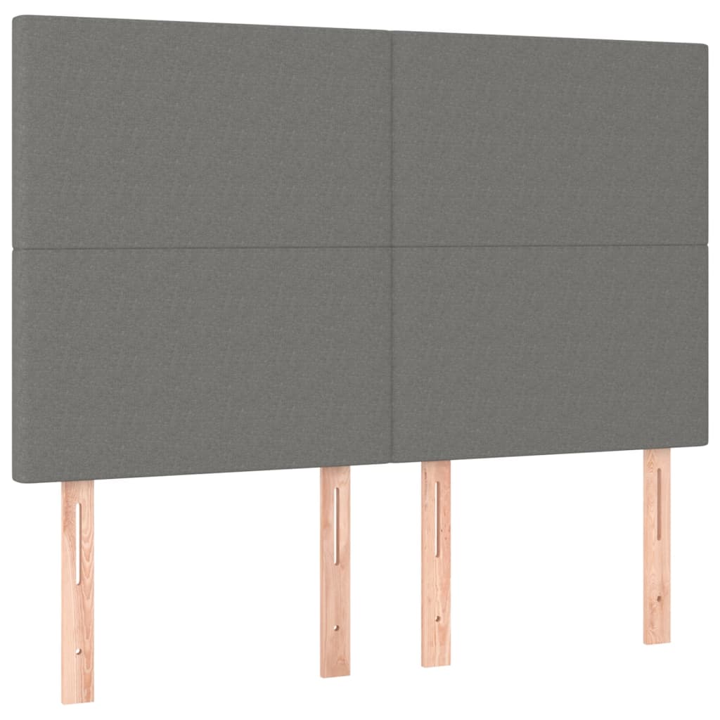 Cadre de lit sans matelas, tissu, gris foncé, pour la chambre, 140 × 200 cm - 9