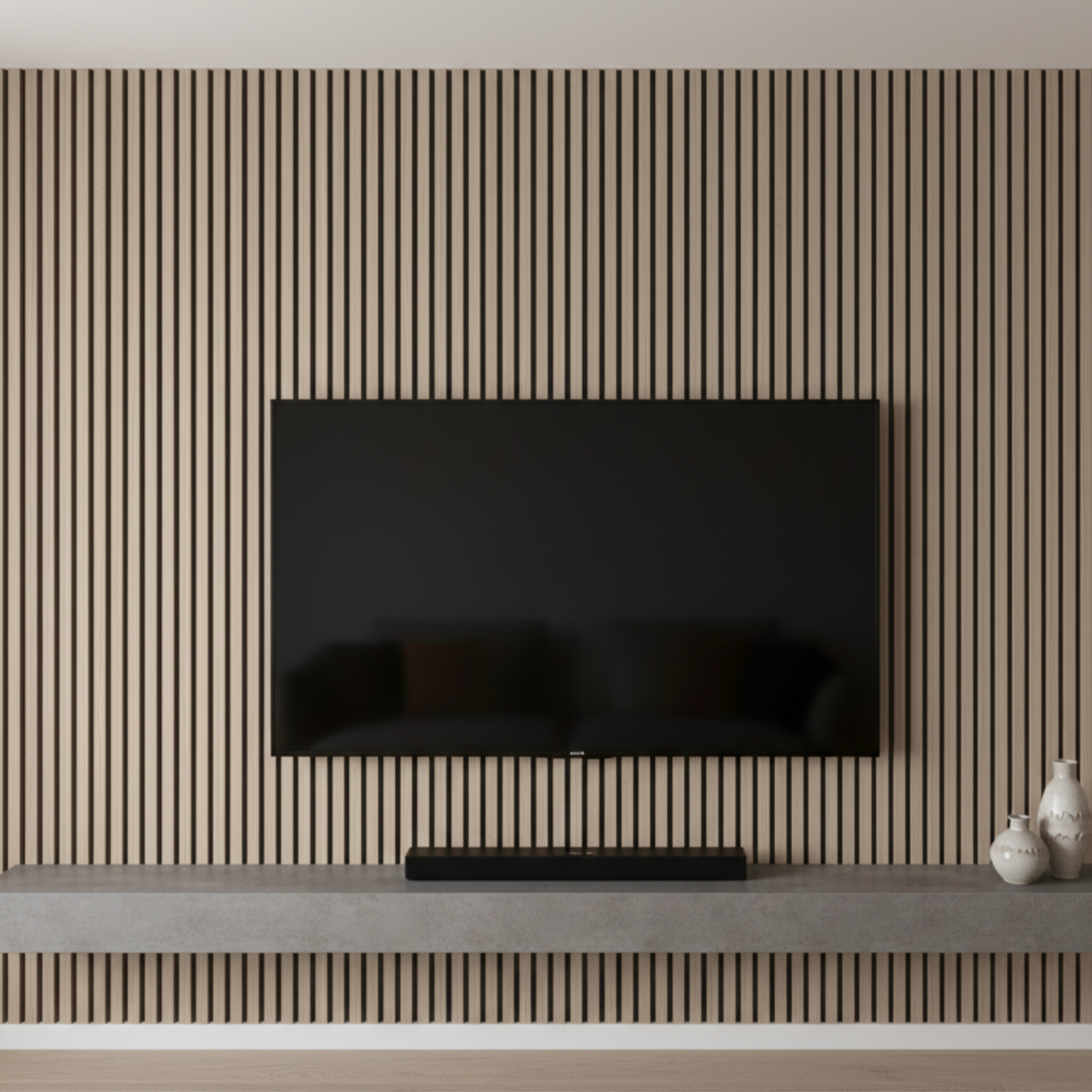 Revestimiento de pared palillería efecto 3D MDF acústico 240x60 cm Roble Rústico - 2