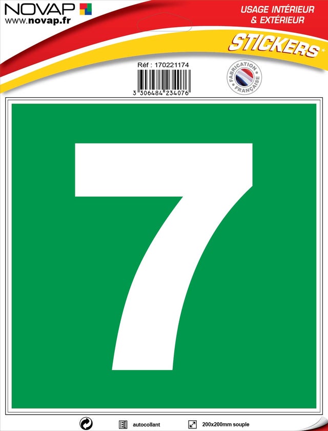 N°7 - 200x200mm - Adhésif Vert - 4234076
