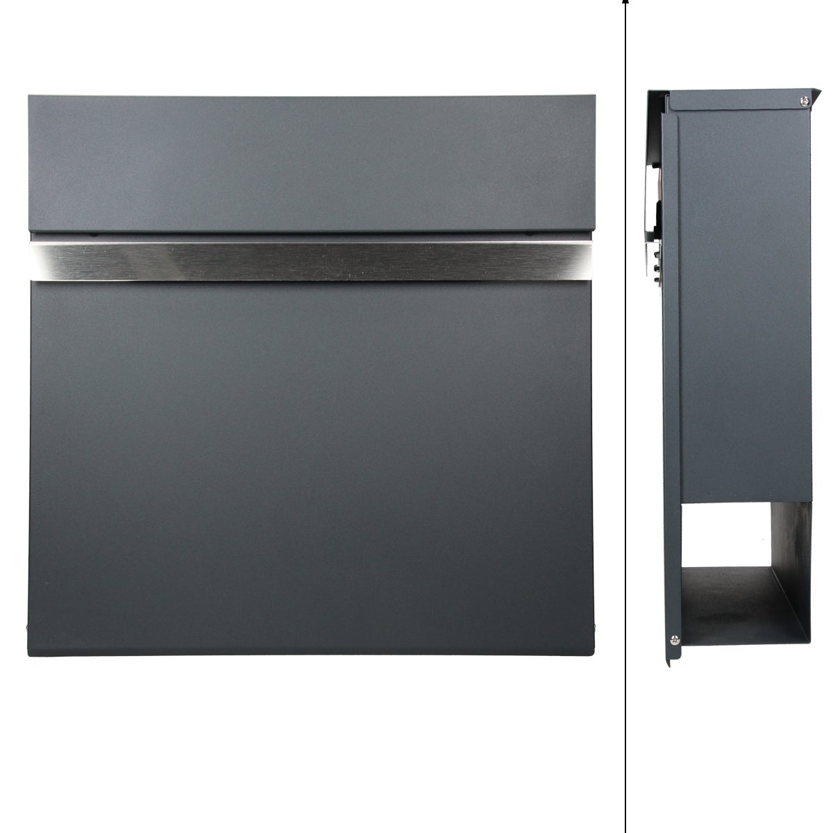 Cassetta Postale Esterna HOMCOM In Metallo - Con 2 Chiavi E 3 Finestre | 36.5x11.5x29cm Nero - Foto 13