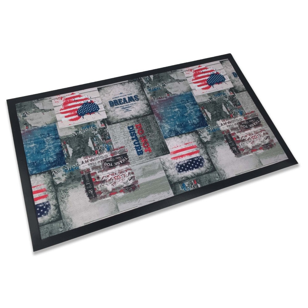 COMART Zerbino Tappeto Antiscivolo 50x75 Cm - London New York Assortiti
