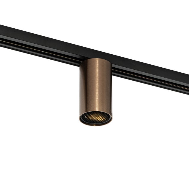 Qazqa moderne rail d éclairage - Iconic - bronze foncé, rond, max. 5w, gu10, 5cm, idéal pour la cuisine, le magasin et le