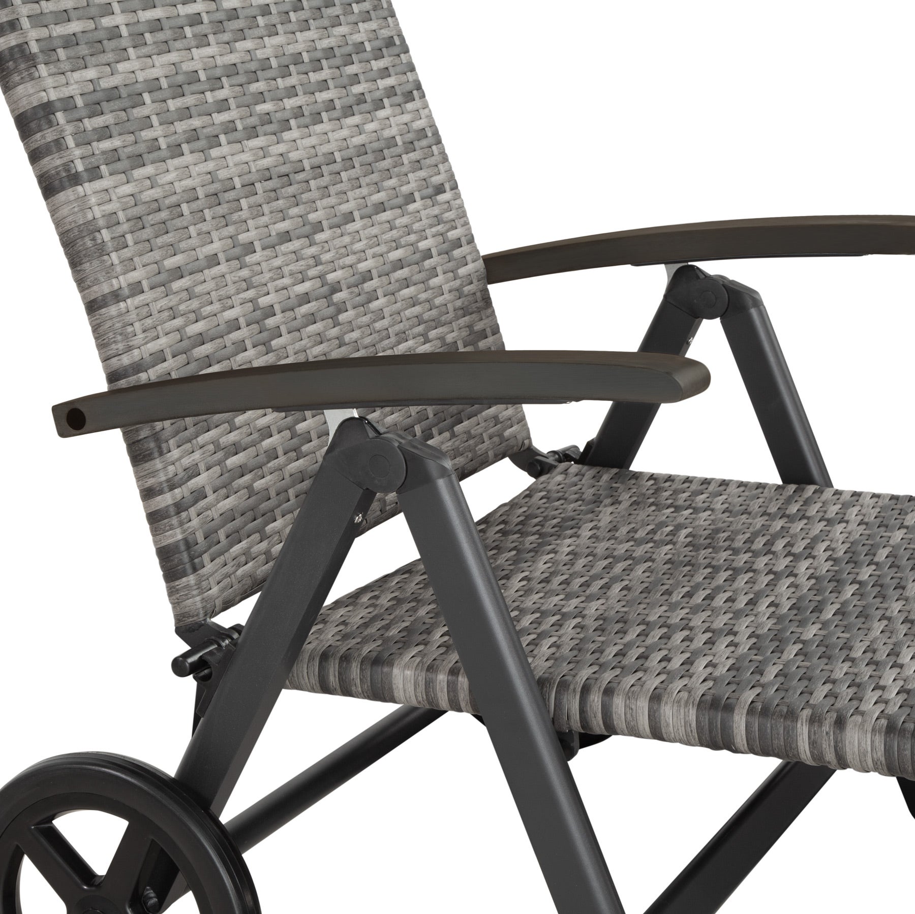 Lettino prendisole grigio con telaio in alluminio, pieghevole TECTAKE - 3