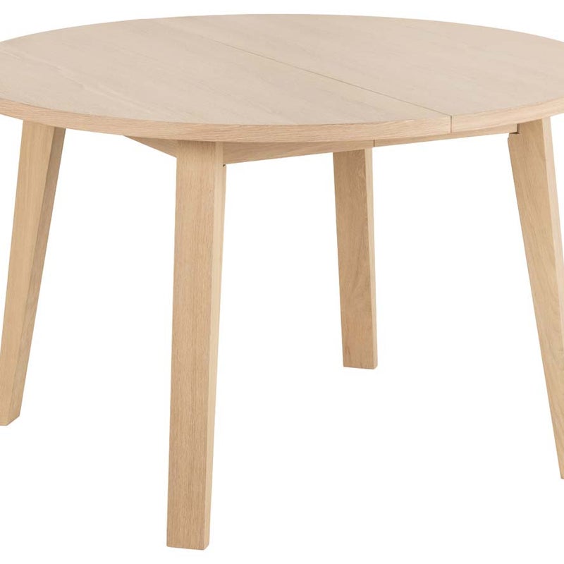 ALine stół do jadalni Ø120cm przygotowany na dodatkowe talerze fornir dębowy.