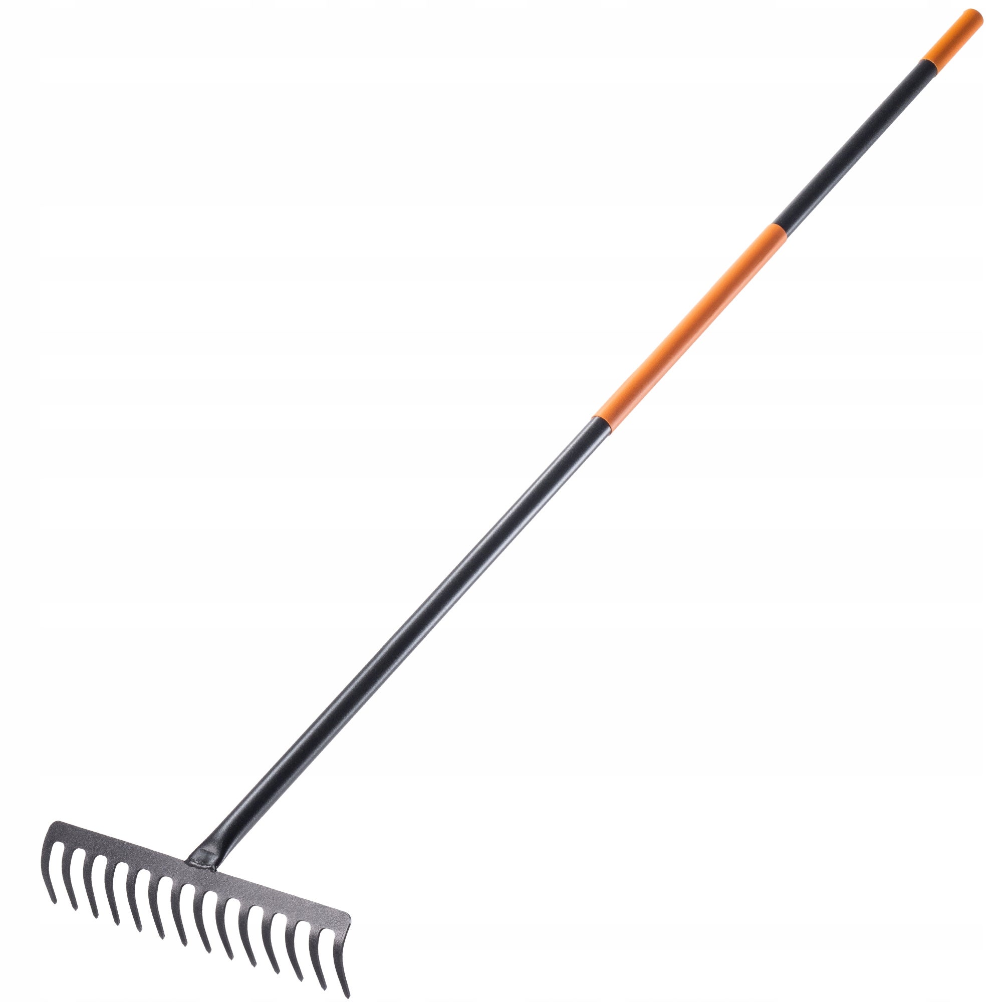 GRABIE DO LIŚCI TRAWY METALOWE OGRODOWE Z TRZONKIEM 154cm GRABKI 14 ZĘBÓW