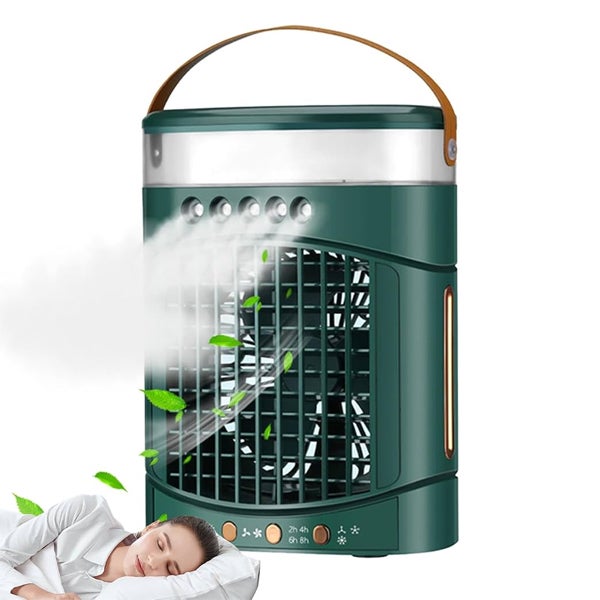 Mini osobisty ochładzacz powietrza - Zbiornik 600 ml, 2 prędkości, 7 opcji oświetlenia, przenośny klimatyzator bez gazu chłodniczego