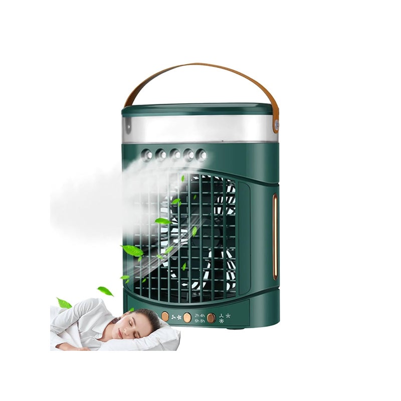 Mini osobisty ochładzacz powietrza - Zbiornik 600 ml, 2 prędkości, 7 opcji oświetlenia, przenośny klimatyzator bez gazu chłodniczego