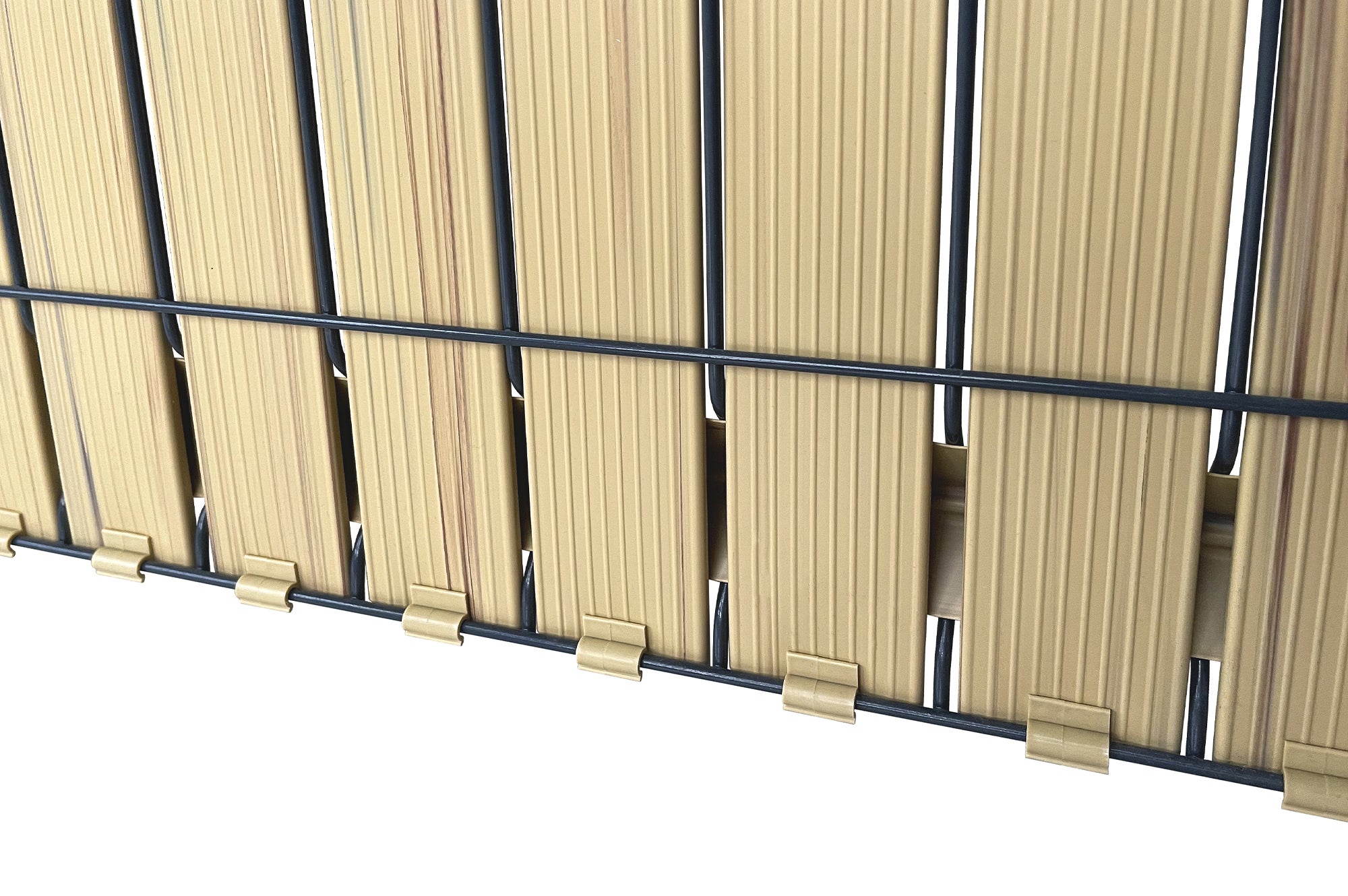 Kit lamelles occultantes PVC 4m CINTO H.150cm Beige - avec clips et profil de finition - 7