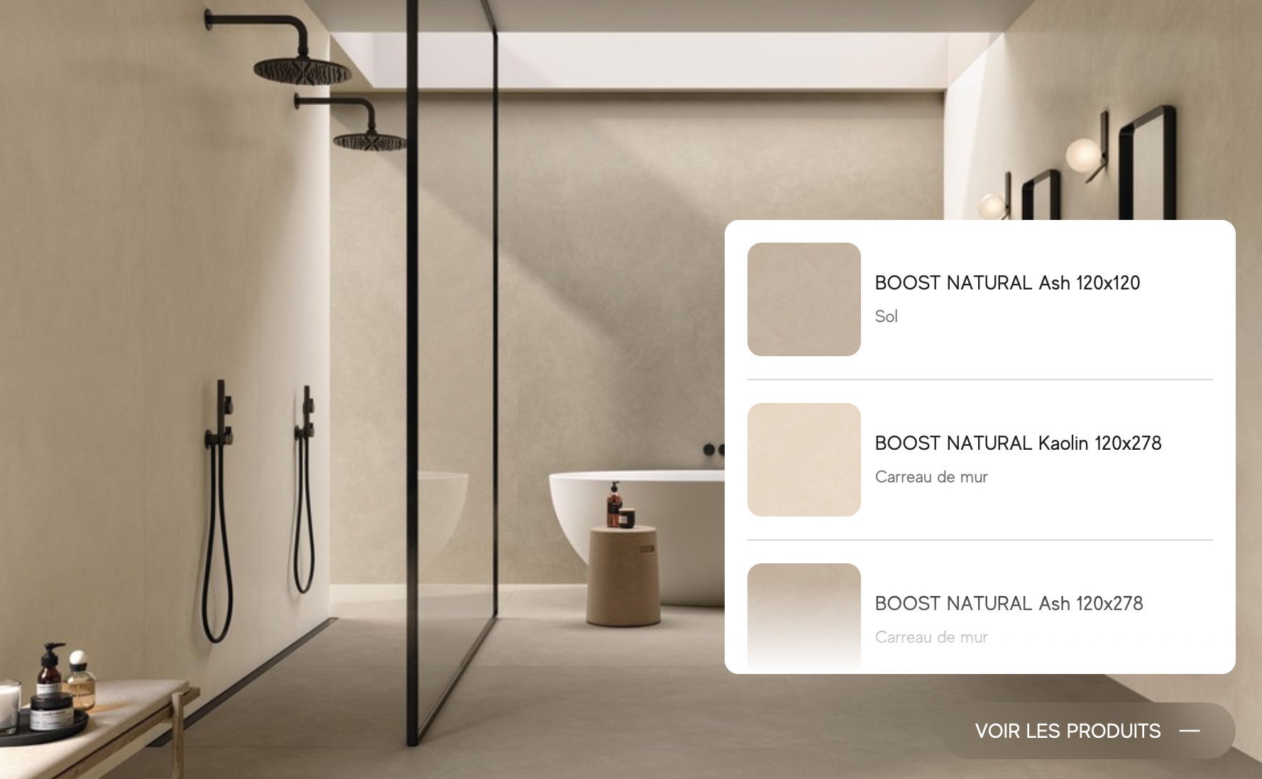 Carrelage faïence mur effet béton ciré naturel 50x120 cm Boost natural Kaolin - 3
