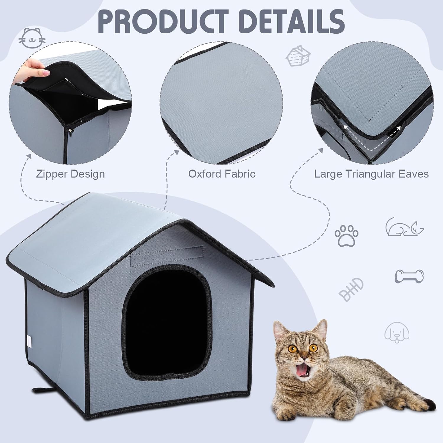 Chenil pour chat et niche pour chien, cage étanche pour animaux de compagnie, chenil pour chat errant, extérieur, maison étanche pour chat - 2